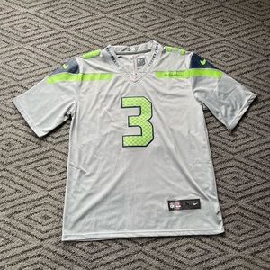 Seattle Seahawks Jersey Mens Large Russel Wilson #3 Gray Nike on Field NFL